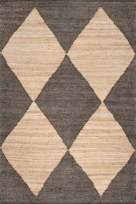 Black Jute Harlequin Trellis  Area Rug | Rugs USA