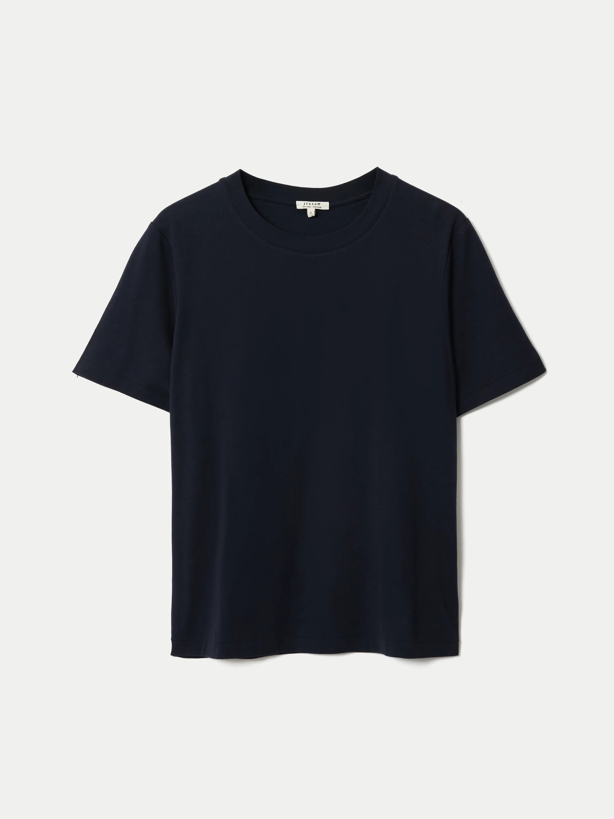 Supima Cotton Crew Neck T-shirt | Navy | Jigsaw (UK)