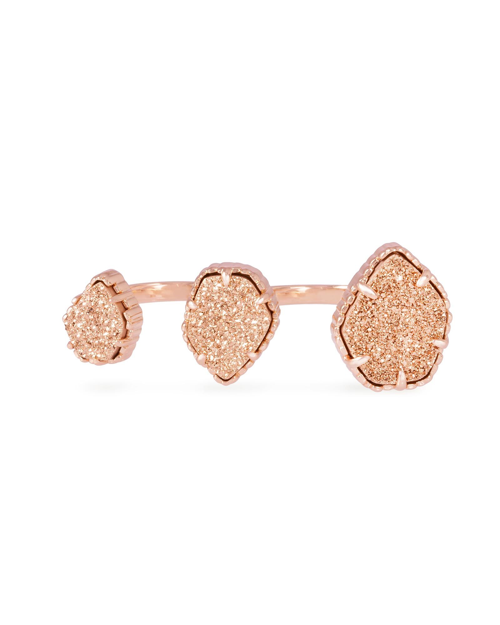 Naomi Rose Gold Double Ring in Rose Gold Drusy | Kendra Scott