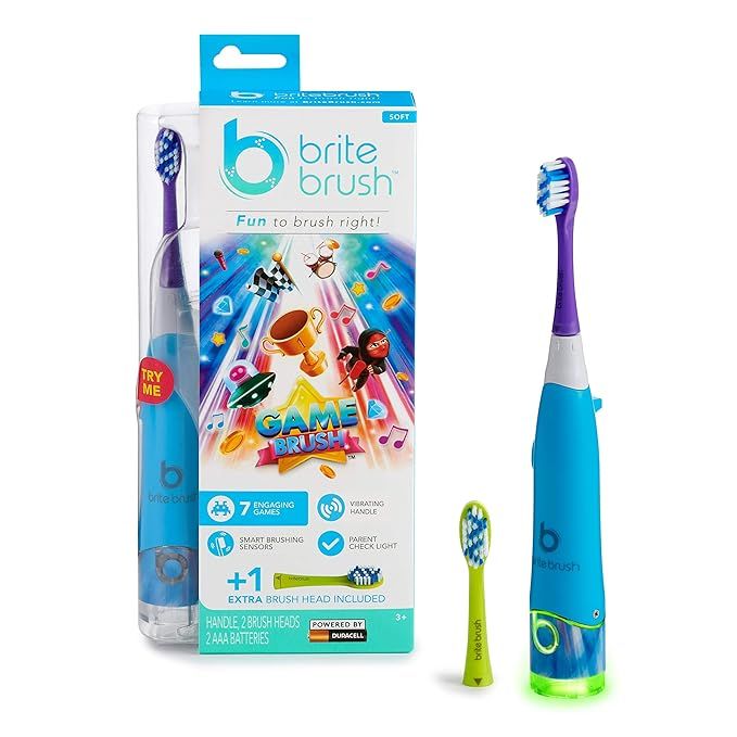 BriteBrush™ - GameBrush™ - The Interactive Smart Kids Battery Powered Toothbrush, 1 Count | Amazon (US)