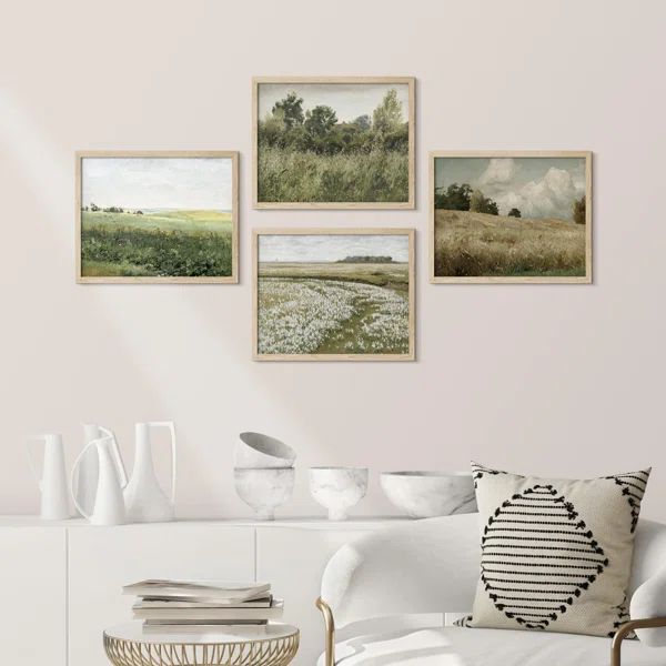 " Green Meadow Countryside Landscapes " 4 - Pieces | Wayfair North America