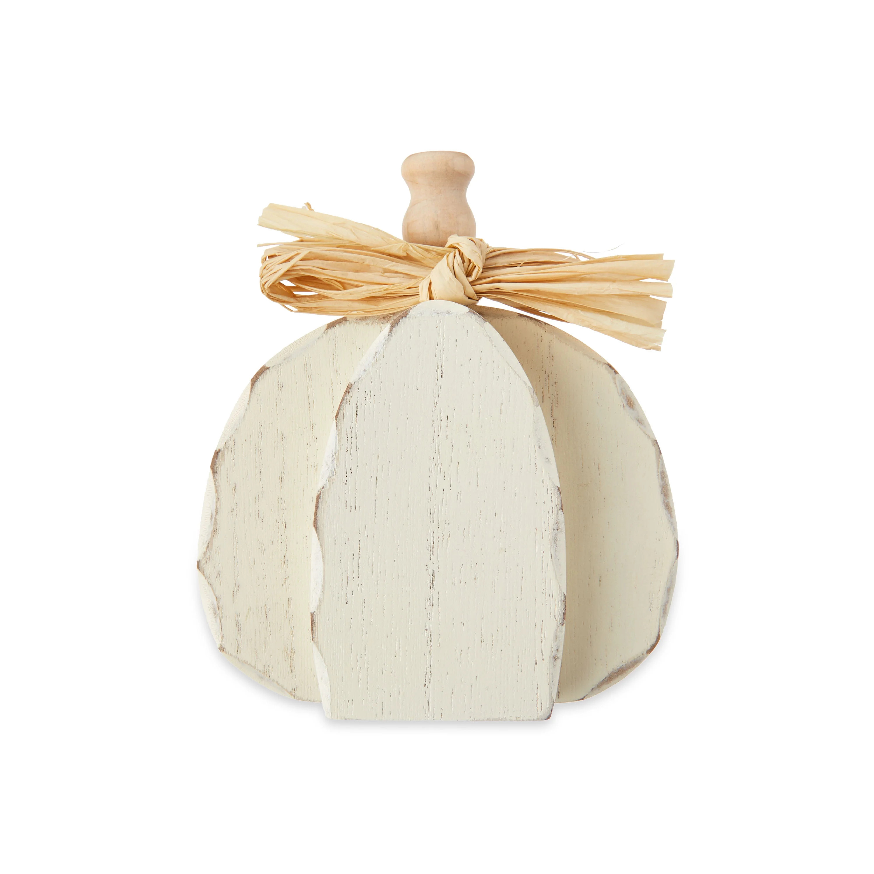 Way to Celebrate Harvest Cream Colored Layered Pumpkin Tabletop Decoration | Walmart (US)