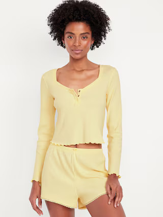 Ribbed Henley Pajama Top | Old Navy (US)