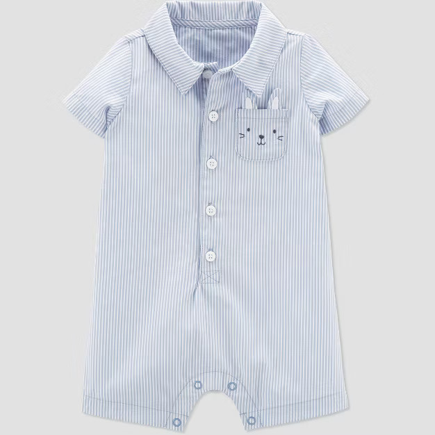 Carter's Just One You® Baby Boys' Striped Bunny Romper - Blue | Target