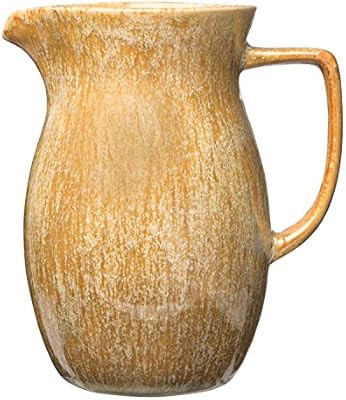 Creative Co-op Mustard Stoneware Pitcher | Amazon (US)