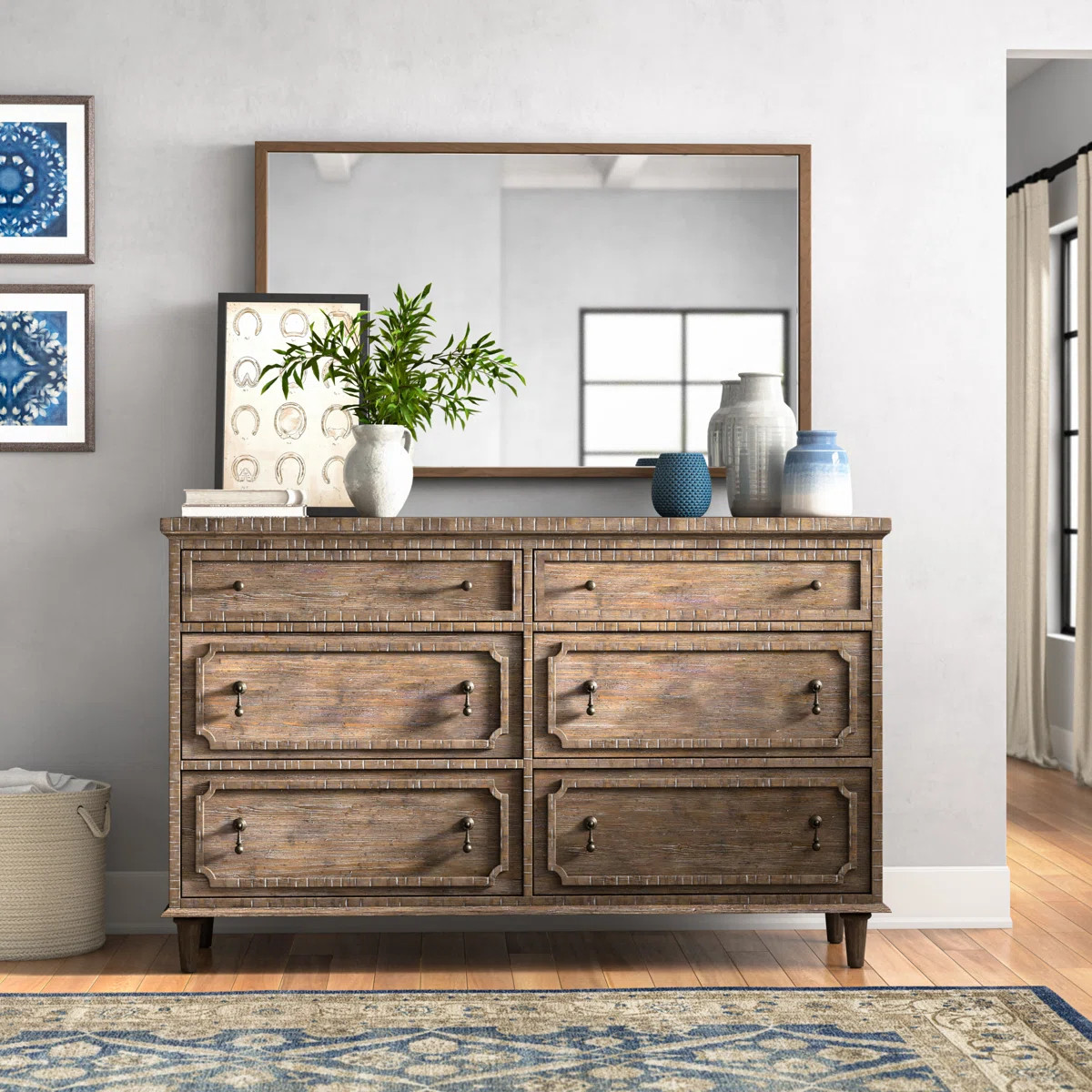 Ilay 64" W 6-Drawer Solid and Manufactured Wood Dresser | Wayfair North America