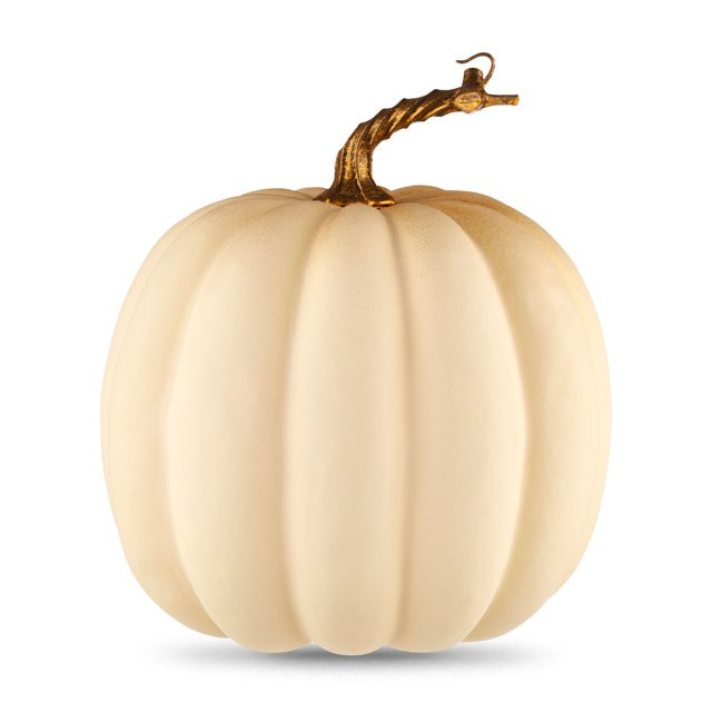 Fall Harvest 8 in off-White Foam Pumpkin Table Decoration, Way to Celebrate | Walmart (US)