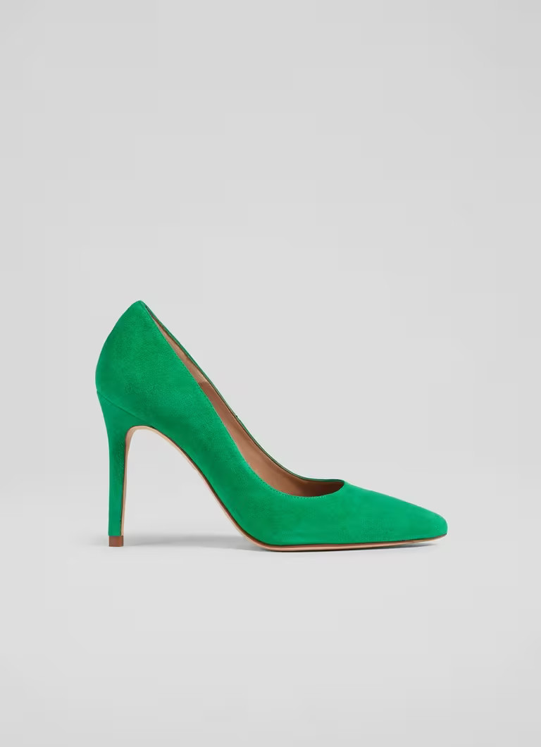 Fern Green Suede Pointed Toe Courts | L.K. Bennett (UK)