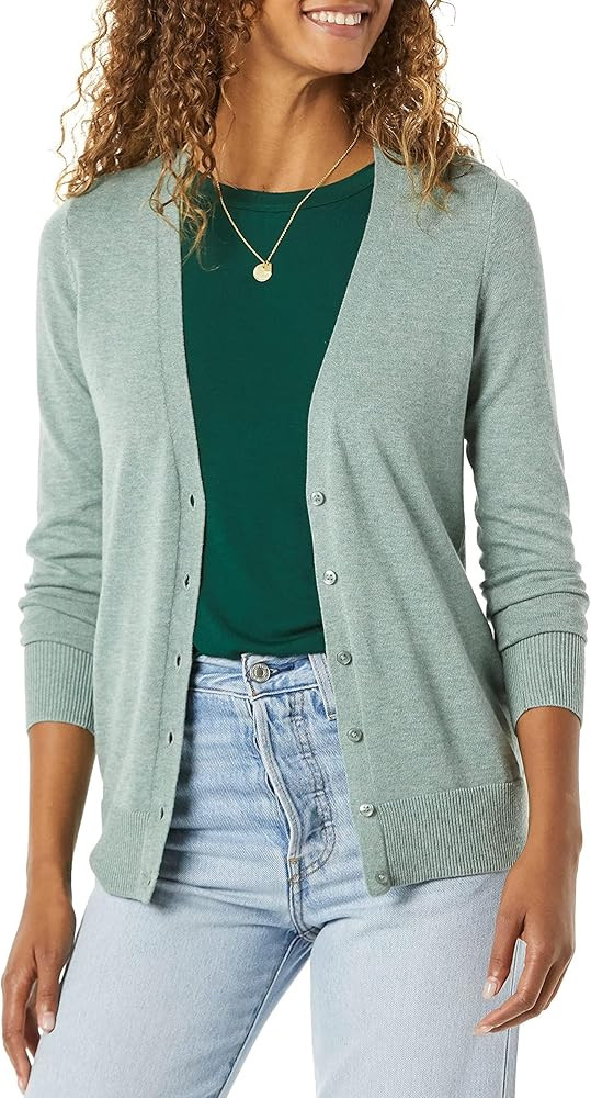 Amazon Essentials Women's Lightweight V-Neck Cardigan Sweater | Amazon (US)