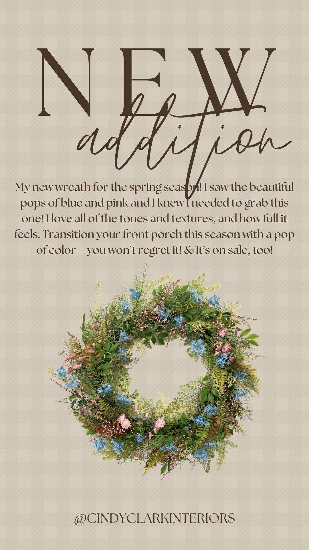 My new wreath for the spring season! I saw the beautiful pops of blue and pink and I knew I needed to grab this one! I love all of the tones and textures, and how full it feels. Transition your front porch this season with a pop of color—you won’t regret it! & it’s on sale, too!

#LTKHome