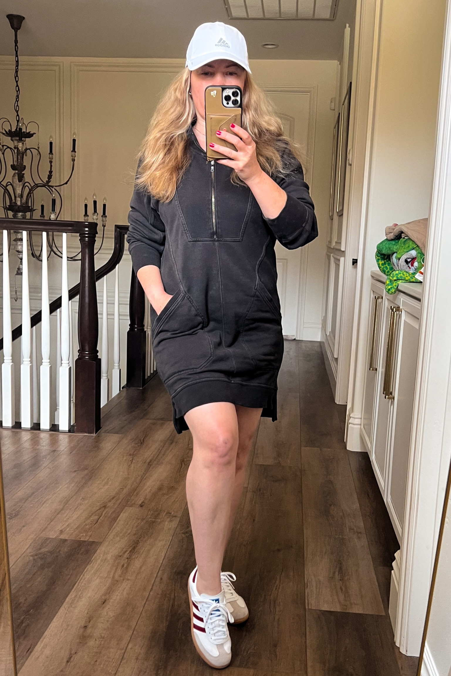 OOTD - Minidress with pockets // Adidas Samba OG //  Adidas Superlite Adjustable Hat // Easy Outfit // Casual Outfit 

#LTKshoecrush #LTKover40 #LTKstyletip