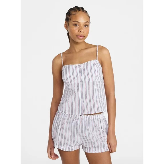 No Boundaries Cami Top and Bloomer Shorts Sleep Set, 2-Piece, Women's XS-XXL | Walmart (US)