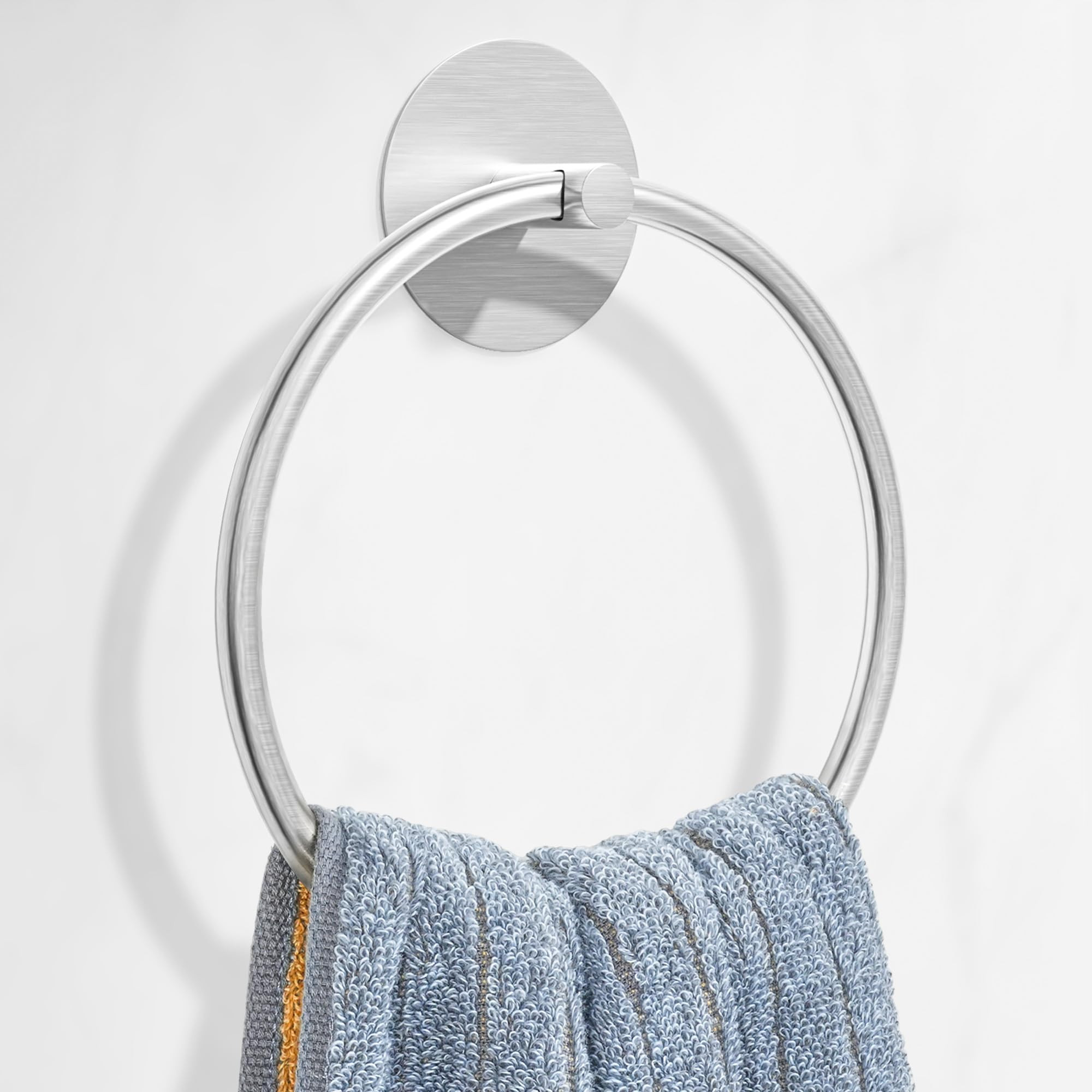 Nickel Brushed Bathroom Towel Ring - SUS304 Stainless Steel Bathroom Towel Rack, Susswiff Adhesiv... | Amazon (US)