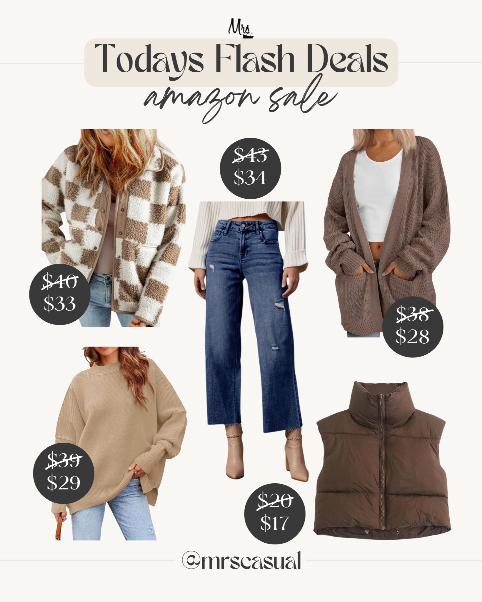 Amazon flash sale deals today!

MrsCasual. Amazon deals. Amazon sale. 

 #LTKSaleAlert #LTKFindsUnder50 #LTKStyleTip