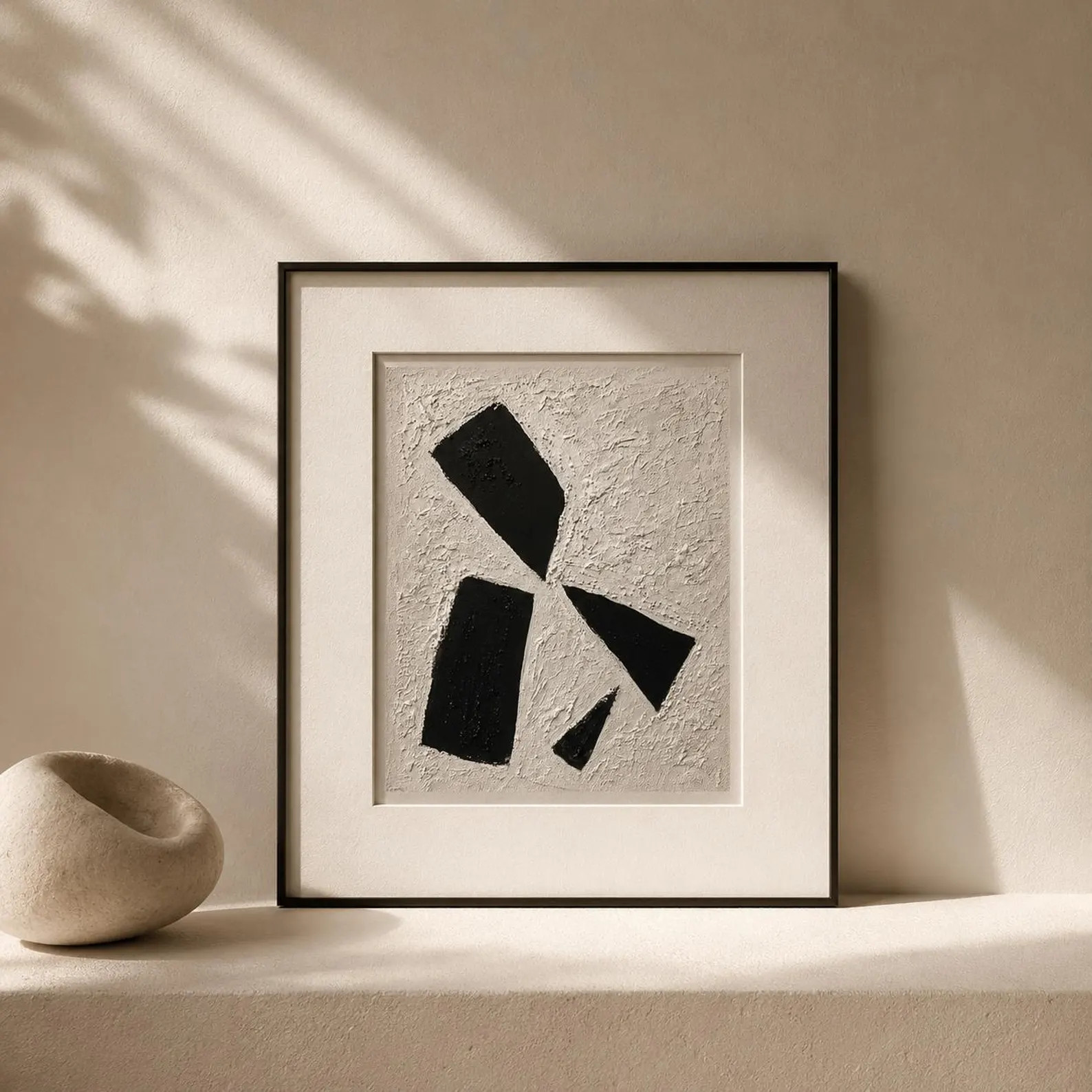 Abstract Black White Oil Painting Original Minimalist Geometric Wall Art Modern  Home Decor | Etsy (Global)