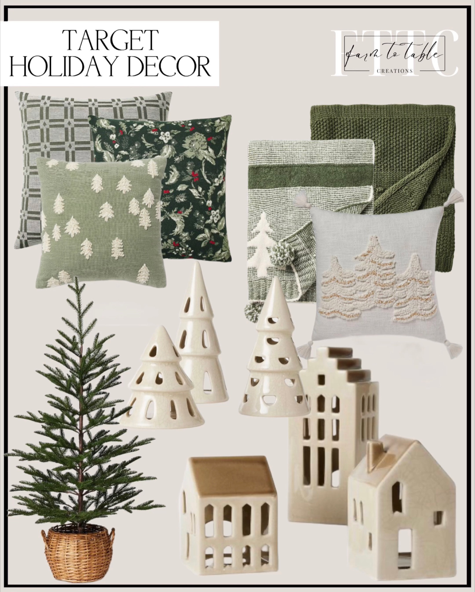 Target Holiday Finds. Follow @farmtotablecreations on Instagram for more inspiration. Traditional Tufted Tree Square Deco Pillow Ivory/Gold - Threshold. Traditional Trees Square Deco Pillow Green - Threshold. 3pc Ceramic Tree LED Tea Light Holder Set. Bobble Striped Knit Throw Blanket - Threshold. Rustic Tree. Cast Brass Bell Figure. Oversized Printed Floral Square Throw Pillow. Oversized Printed Floral Lumbar Throw Pillow. Oversized Lumbar Woven Tree Pillow Green/Cream. Woven Tree Square Throw Pillow. Large Christmas Tree in Basket. Small Matte Ceramic Christmas Tree Figure. Large Matte Ceramic Christmas Tree Figure. Oversized Woven Tree Square Throw Pillow. 3pc Ceramic House LED Tea Light Holder Set. Christmas Decor. Target Christmas. Studio McGee Christmas. Target Christmas Decor. 

#LTKfindsunder50 #LTKhome #LTKHoliday