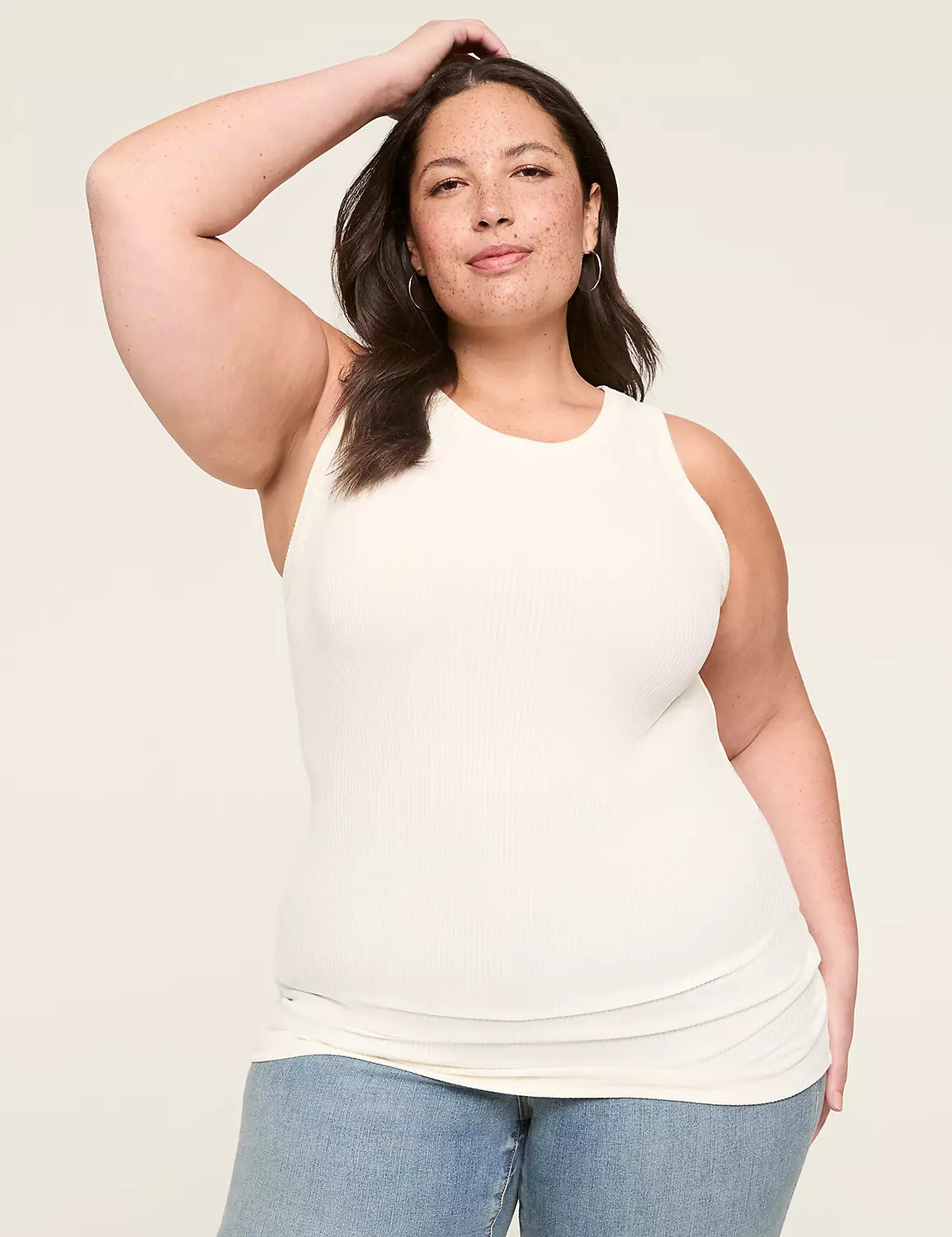 High-Neck Rib Tank | LaneBryant | Lane Bryant (US)