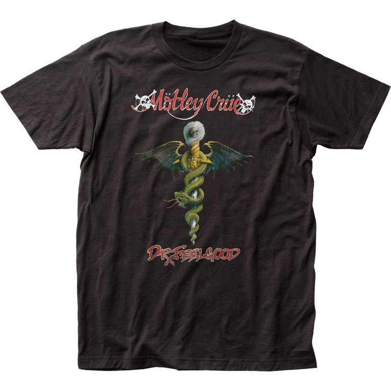 Mötley Crüe 1981 Heavy Metal Rock Band Dr. Feel Good Adult Fitted Jersey T-Shirt | Walmart (US)