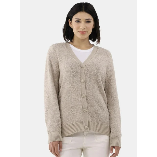 Time and Tru Women's Super Soft Button Cardigan, Sizes XS-XXXL | Walmart (US)