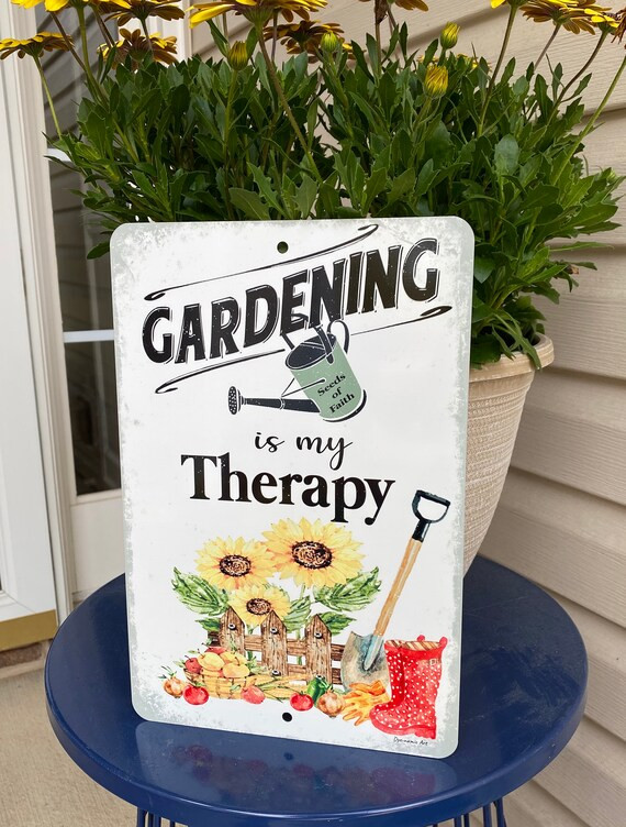 Gardening is My Therapy  Garden Sign  Sunflower Decor  | Etsy | Etsy (US)