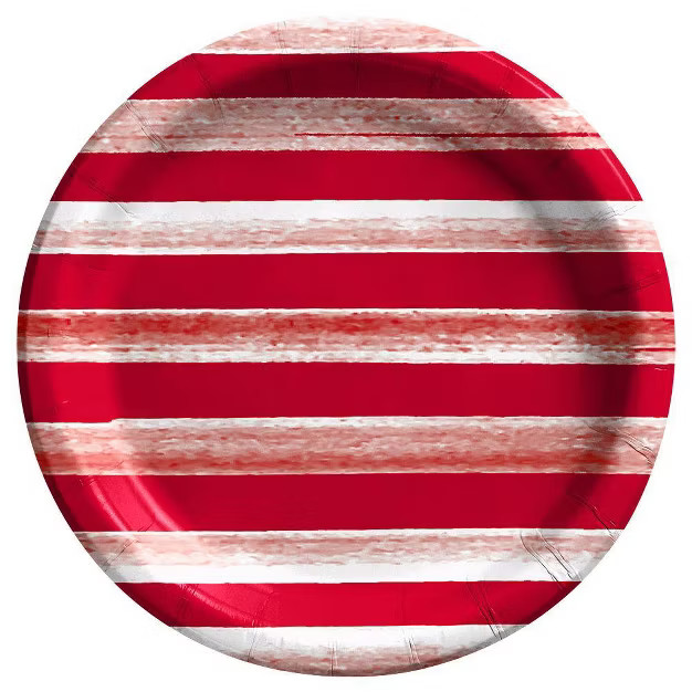 20ct Americana Appetizer/Snack Plate Stripes Red - Sun Squad™ | Target