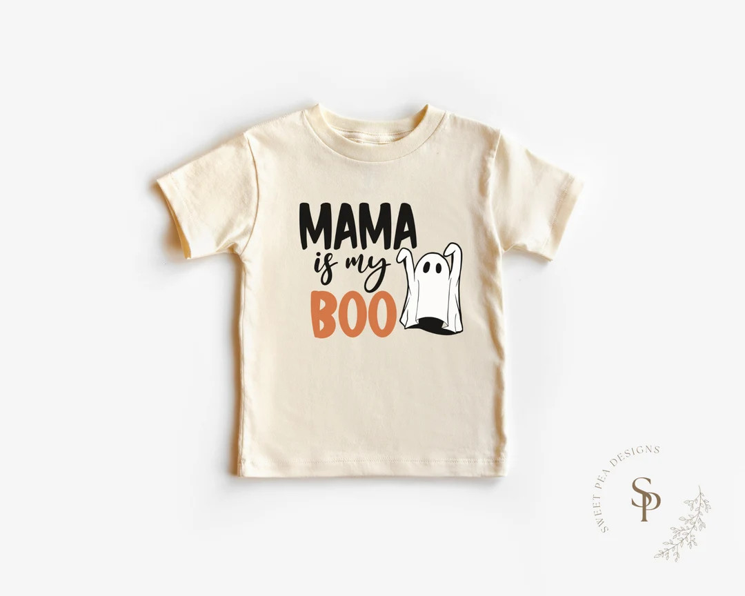 Mama is My Boo Shirt Toddler Halloween Shirt Natural Shirt Baby Halloween Onesie Cute Ghost - Ets... | Etsy (US)
