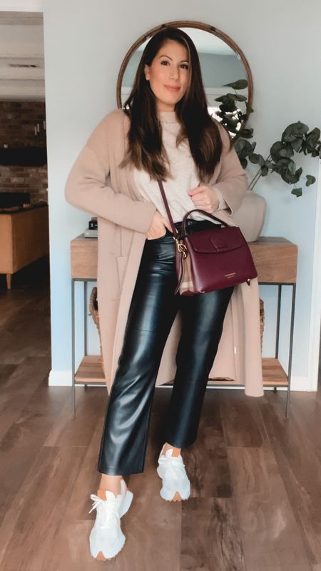 Leather pants outfit | coatigan | new balance shoes | winter outfit | casual outfit 

#ltkfind #competition

#LTKstyletip #LTKFind #LTKshoecrush