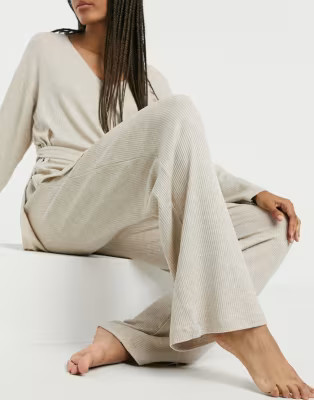 Lindex Filippa eco tencel rib lounge set in beige | ASOS (Global)