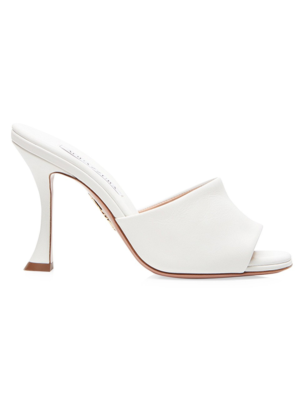 Aquazzura Women's Violette Leather Mules - White - Size 8.5 | Saks Fifth Avenue