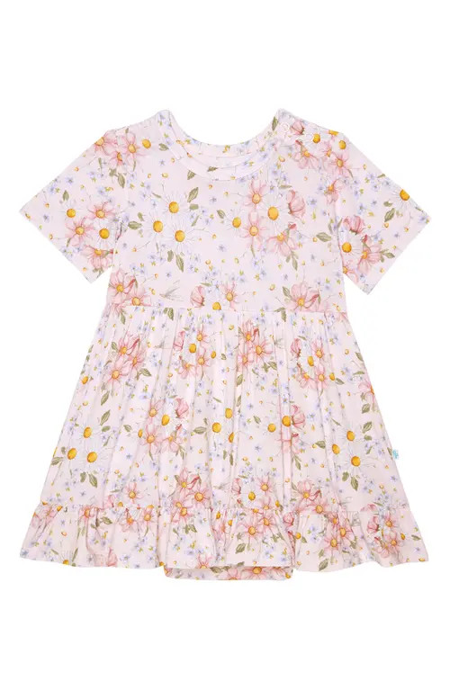 Posh Peanut Kids' Short Sleeve Ruffled Bodysuit in Pink at Nordstrom, Size 3-6M | Nordstrom