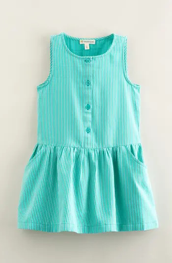 Kids' Stripe Sleeveless Cotton Drop Waist Dress | Nordstrom