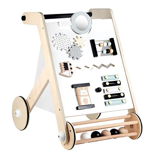 Beright Wooden Baby Walker with Roller, Push and Pull Learning Activity Walker, Multi-Functional ... | Amazon (US)