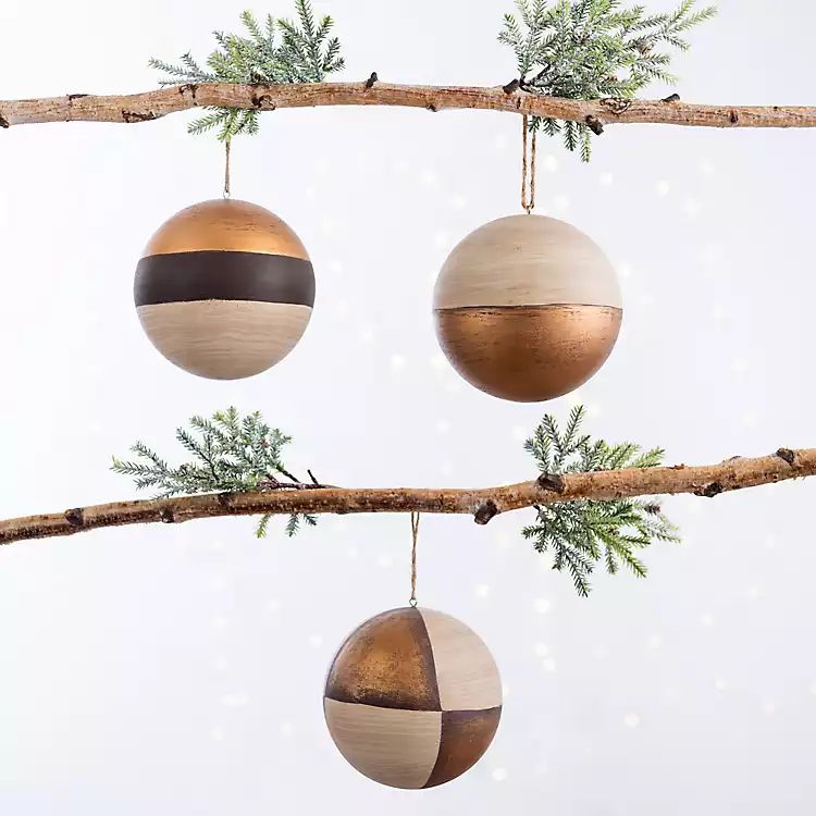 Modern Wood Ornaments, Set of 3 | Kirkland's Home