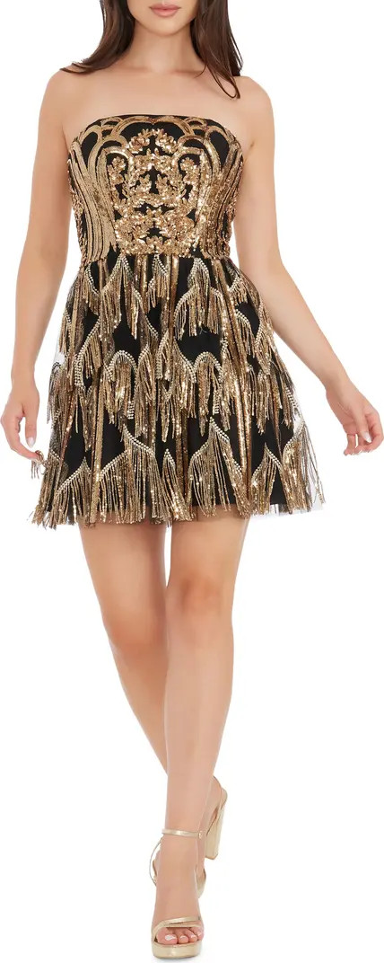 Dress the Population Callie Sequin Fringe Strapless Minidress | Nordstrom | Nordstrom