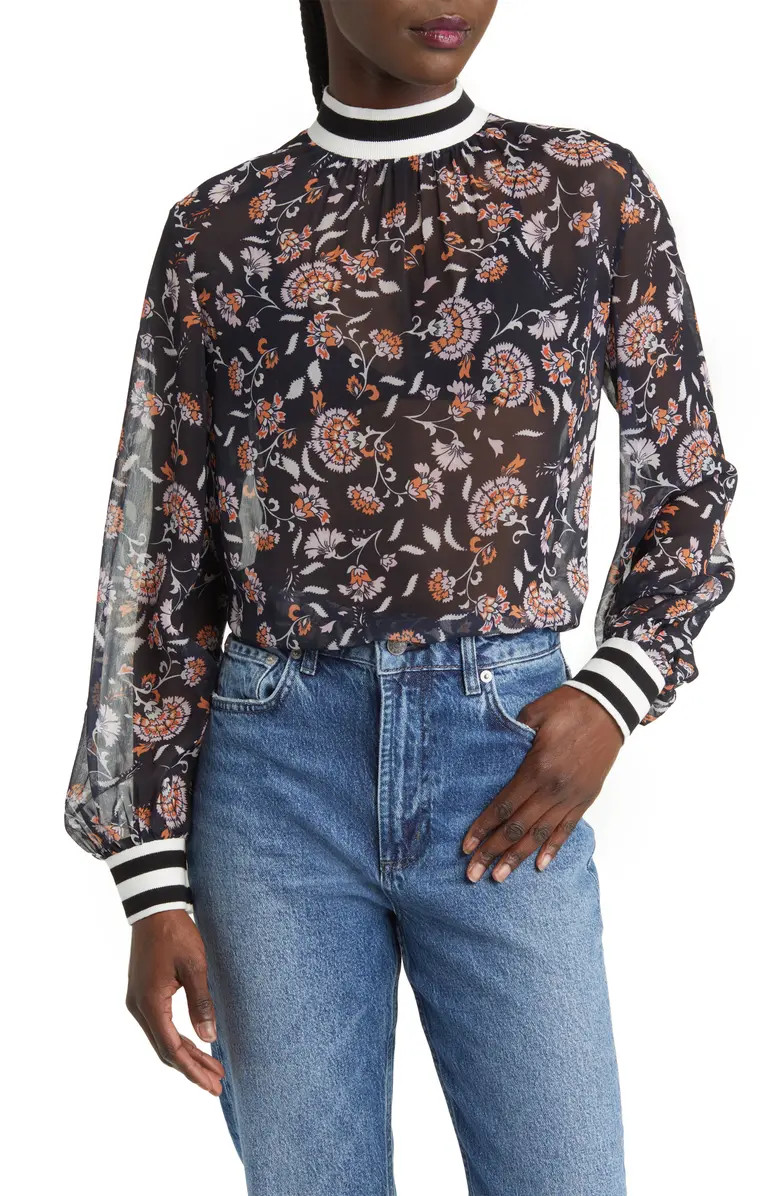 Eloise Floral Print Crinkled Blouse | Nordstrom