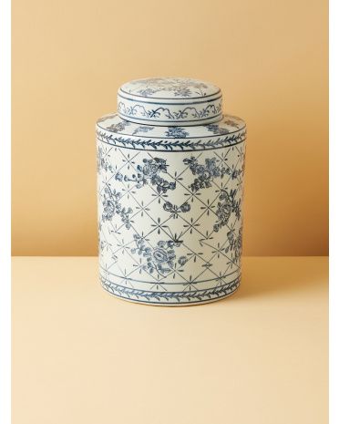 10.5in Ceramic Chinoiserie Jar With Lid | HomeGoods