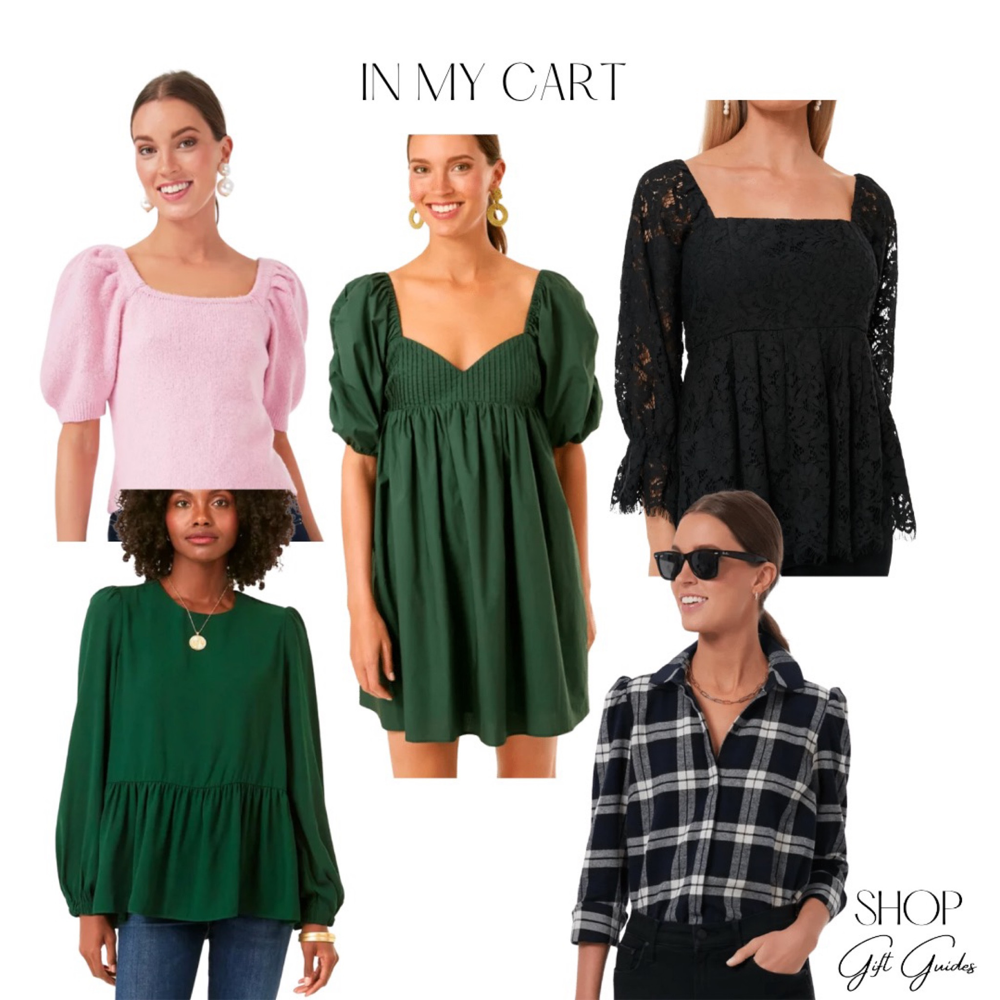 In my cart! Trying to gather some fun holiday outfits! Also love a pop of color in the cold winter time and the light pink puff sleeve is so cute! 

#LTKcurves #LTKSeasonal #LTKHoliday