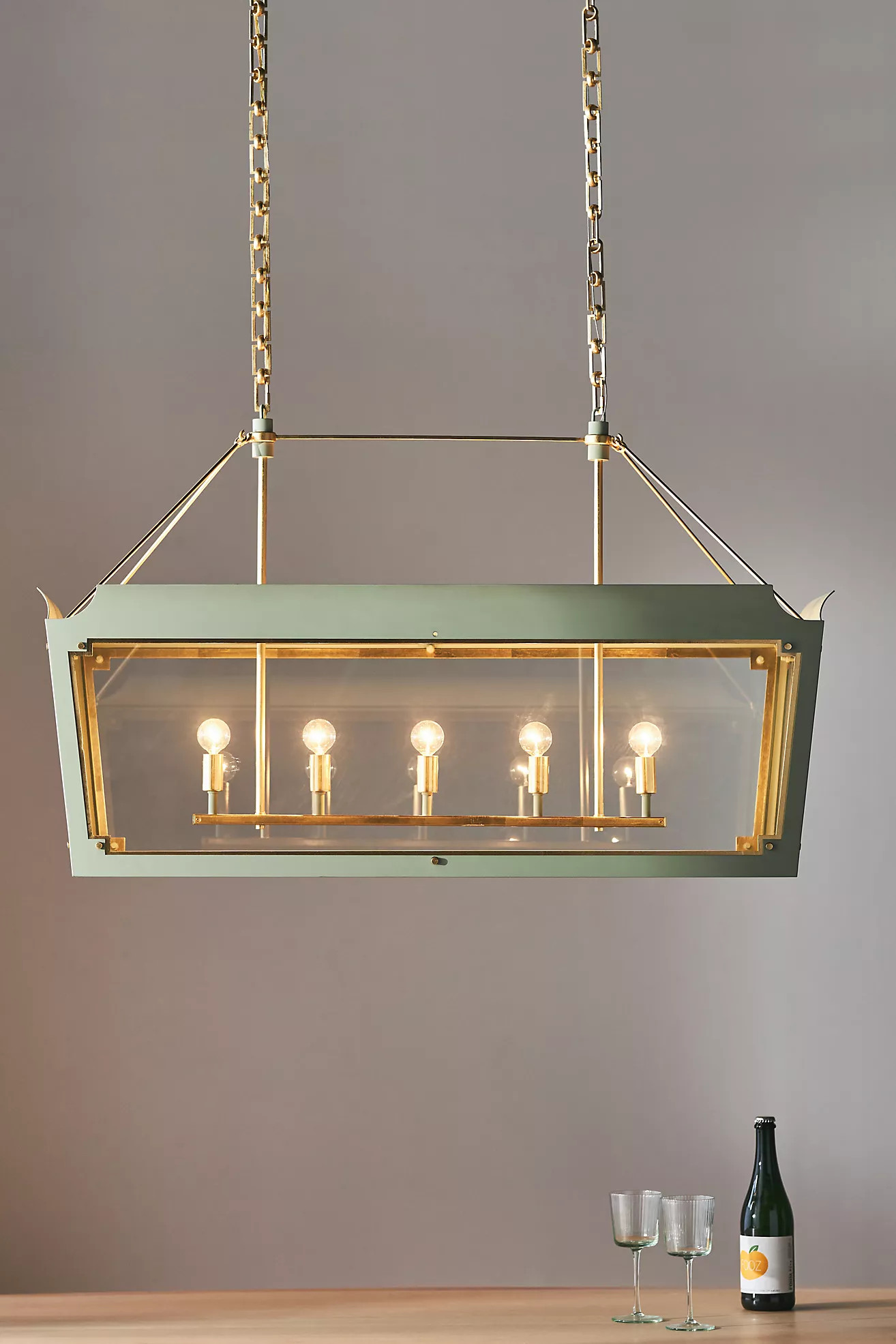 Caddo Linear Glass Metal Chandelier | Anthropologie (US)
