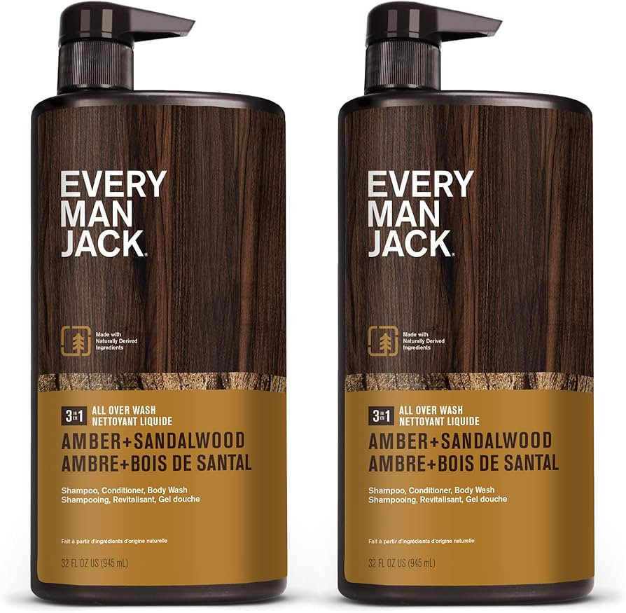 Every Man Jack Men’s Cleansing 3-in-1 All Over Wash for All Skin and Hair Types - Amber + Sanda... | Amazon (US)