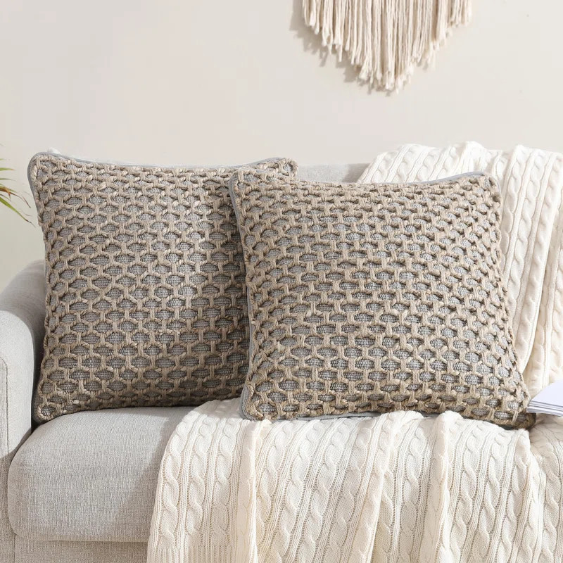 Viktoras Living Cotton Blend Square Throw Pillow Cover | Wayfair North America