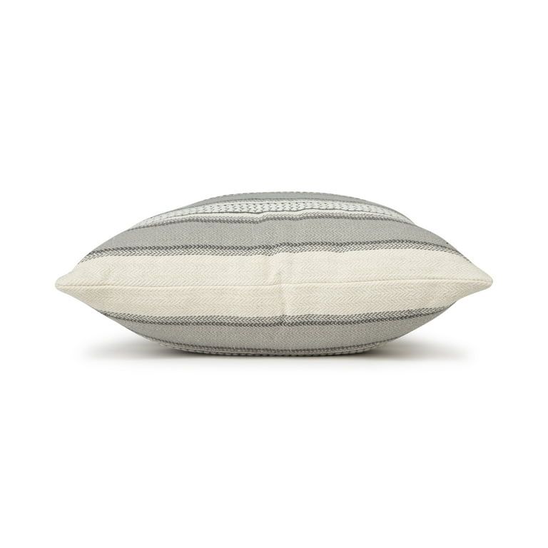 Mainstays Woven Stripe Decorative Pillow, 18" x 18", Gray, 1 per Pack | Walmart (US)