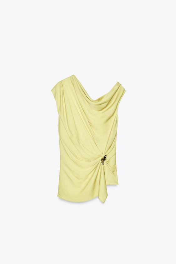 HARDWARE SATIN EFFECT TOP | Zara US
