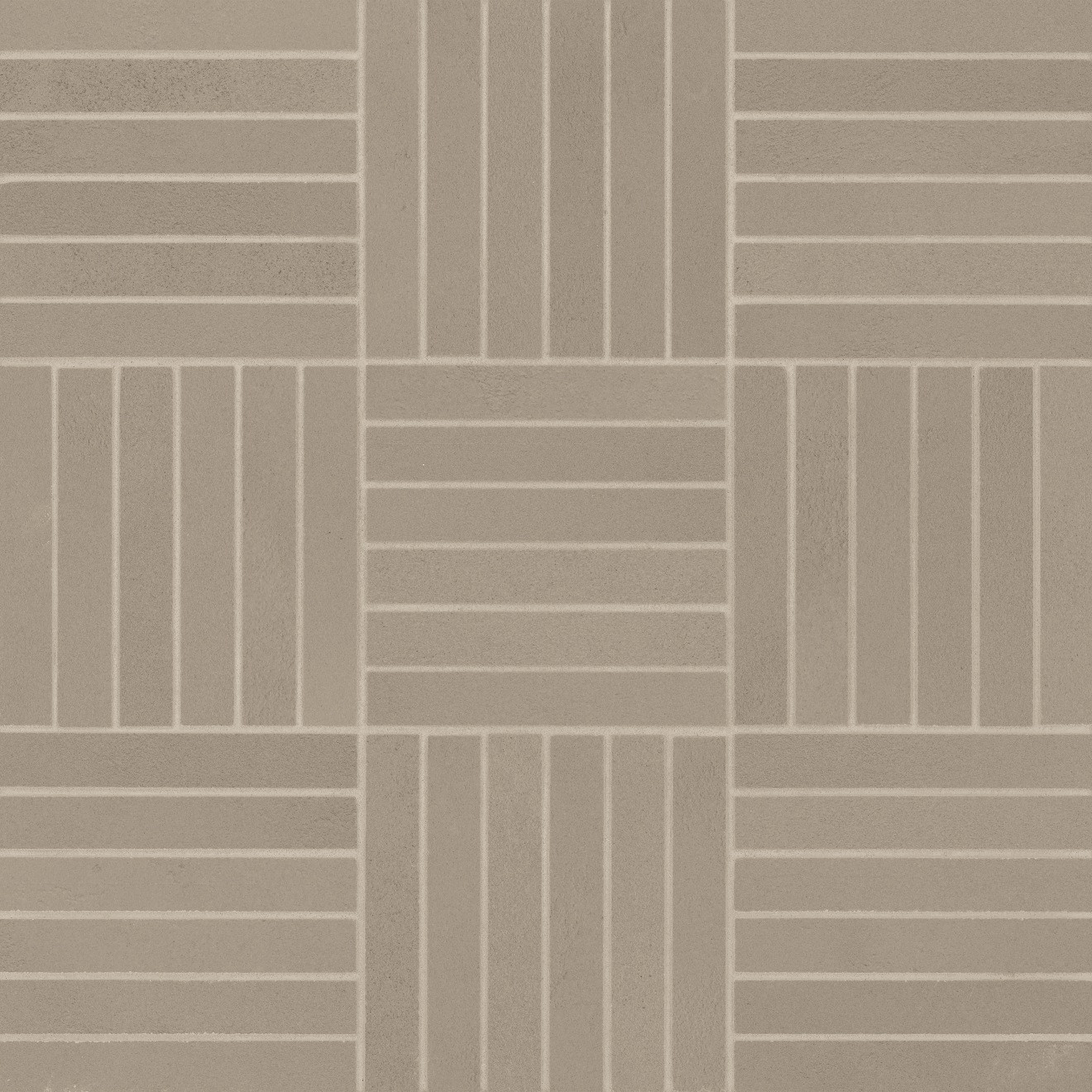 Sahara .5" x 4" Matte Crosshatch Porcelain Mosaic Tile in Taupe | Bedrosians Tile and Stone