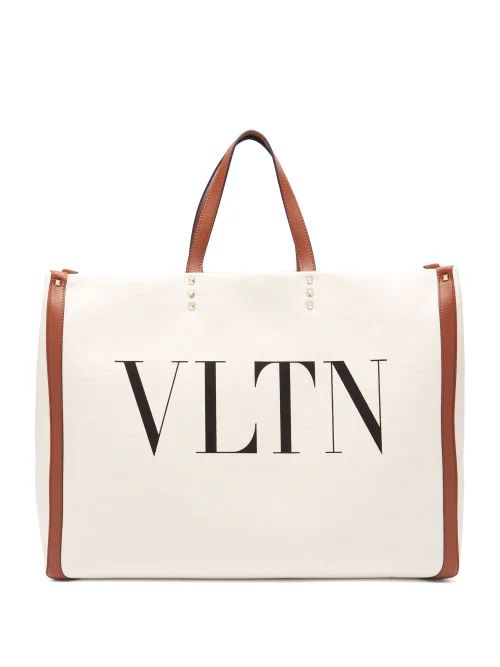 Valentino - Vltn Canvas Tote Bag - Womens - Tan | Matches (US)