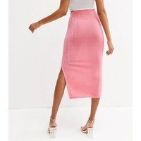 Mid Pink Split Midi Skirt New Look | New Look (UK)