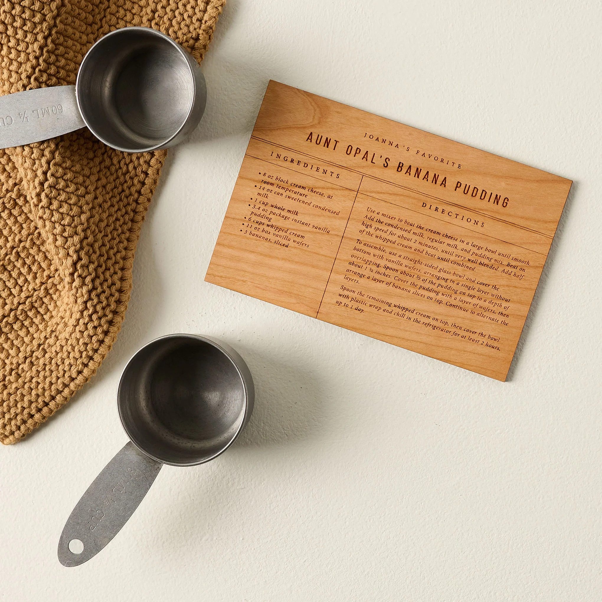 Banana Pudding Wooden Recipe Card | Magnolia