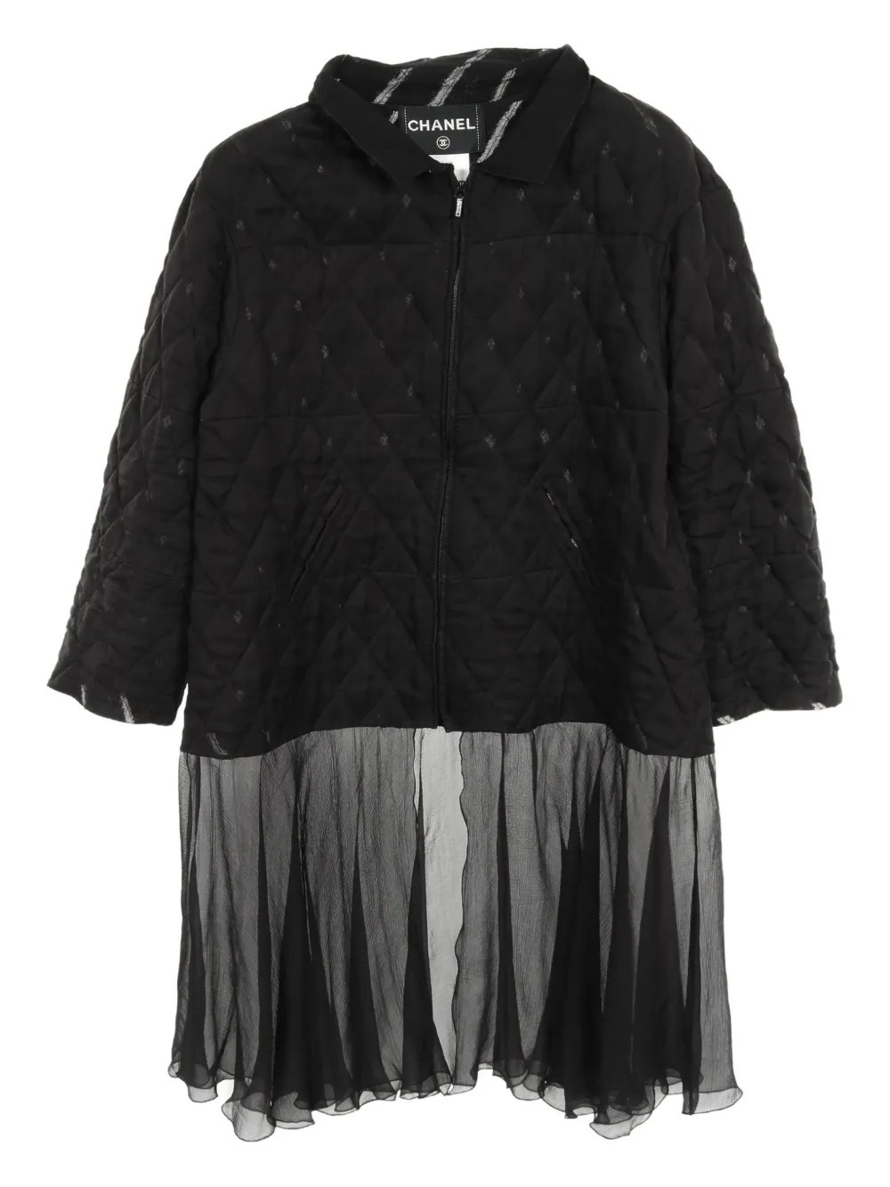 CHANEL Pre-Owned 1986 Quilting Zip Jacket - Black | Farfetch Global
