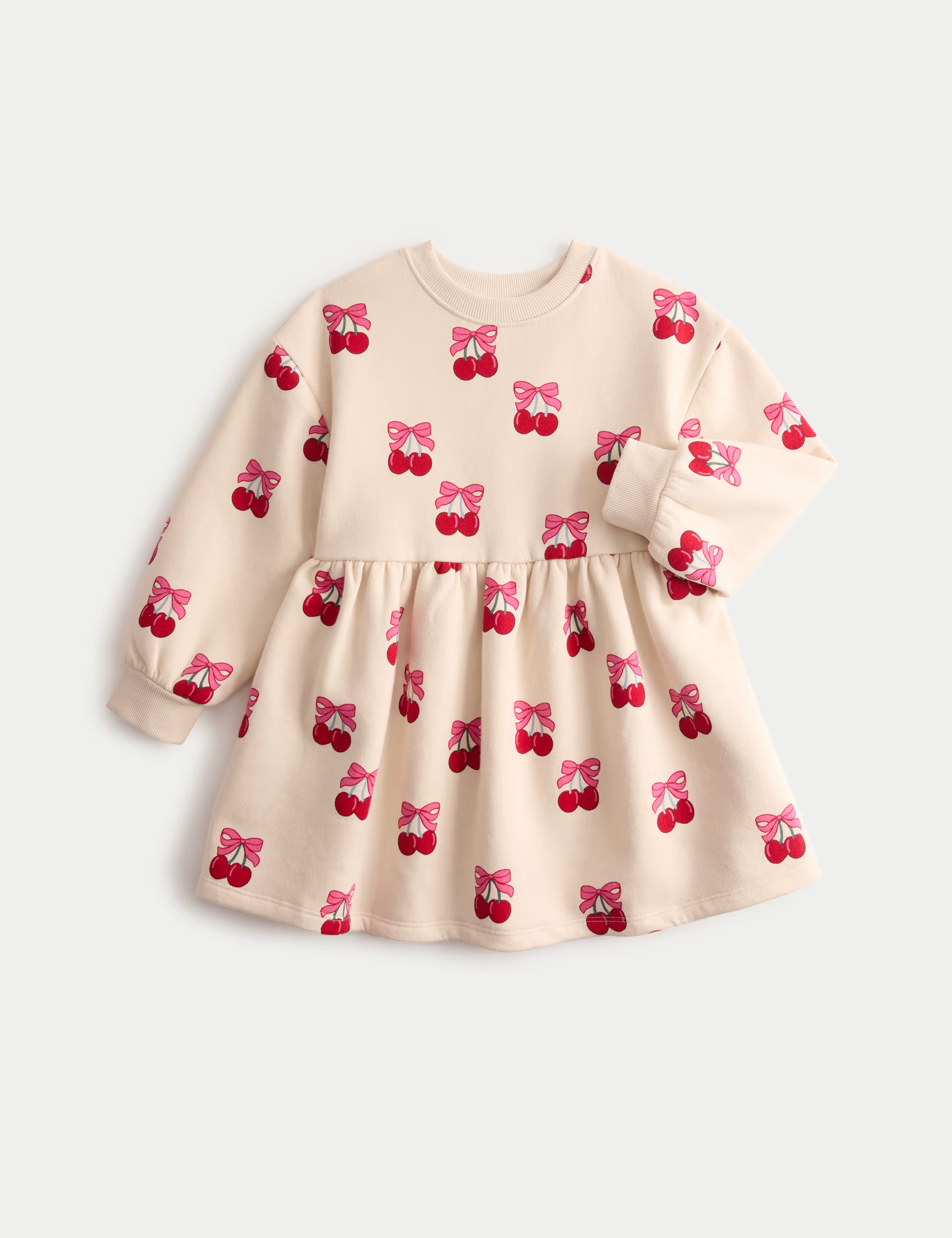 Cotton Rich Cherry Print Sweat Dress (1-8 Yrs) | Marks & Spencer (UK)