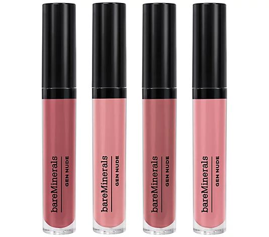 bareMinerals Gen Nude Patent Lip Lacquers 4-Piece Lip Kit - QVC.com | QVC