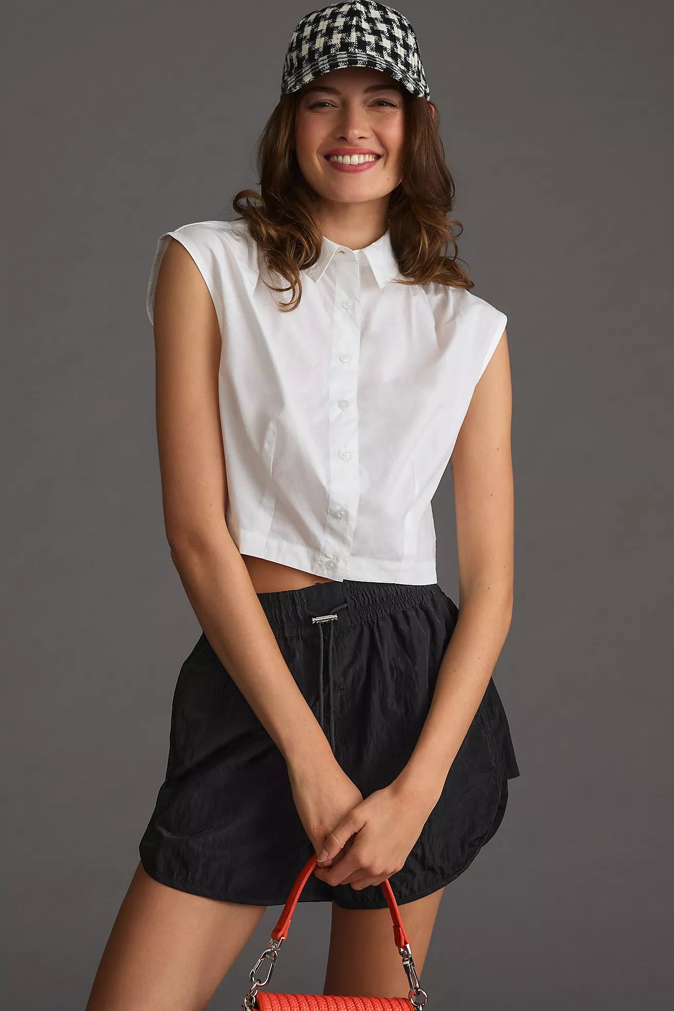 Maeve Cap-Sleeve Buttondown Blouse | Anthropologie (US)